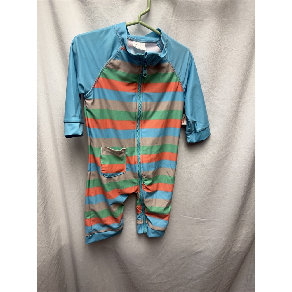 Bonverano Multicolor Stripe 18-24 Mos 1pc Rash Guard Swimsuit Baby Unisex NWOT